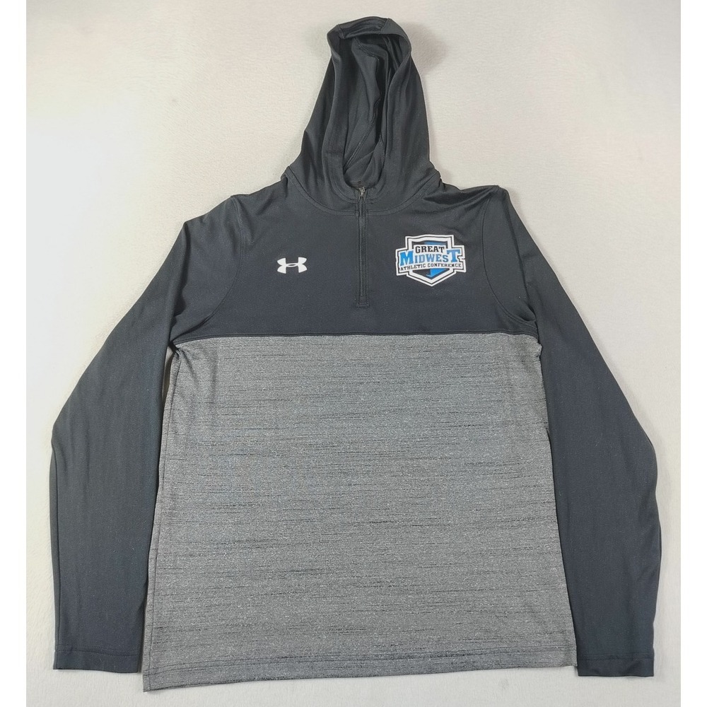 Under Armour Hoodie Mens Small Black Gray Great Midwest Athletic Conference NCAA